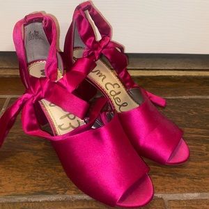 Sam Edelman Peep Toe Ribbon Block Heels